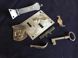 Hardware/ Disassembled Lock showing all the parts